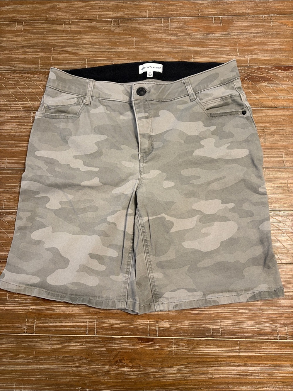 Gibson Latimer Gray Camo Bermuda Shorts